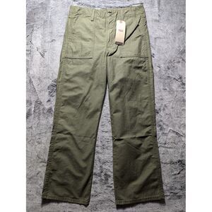 Levi's Ribcage Straight Leg Pants Women's Size 31 Green MSRP $108